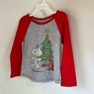 Peanuts snoopy gray and red christmas long sleeve shirt size 5T